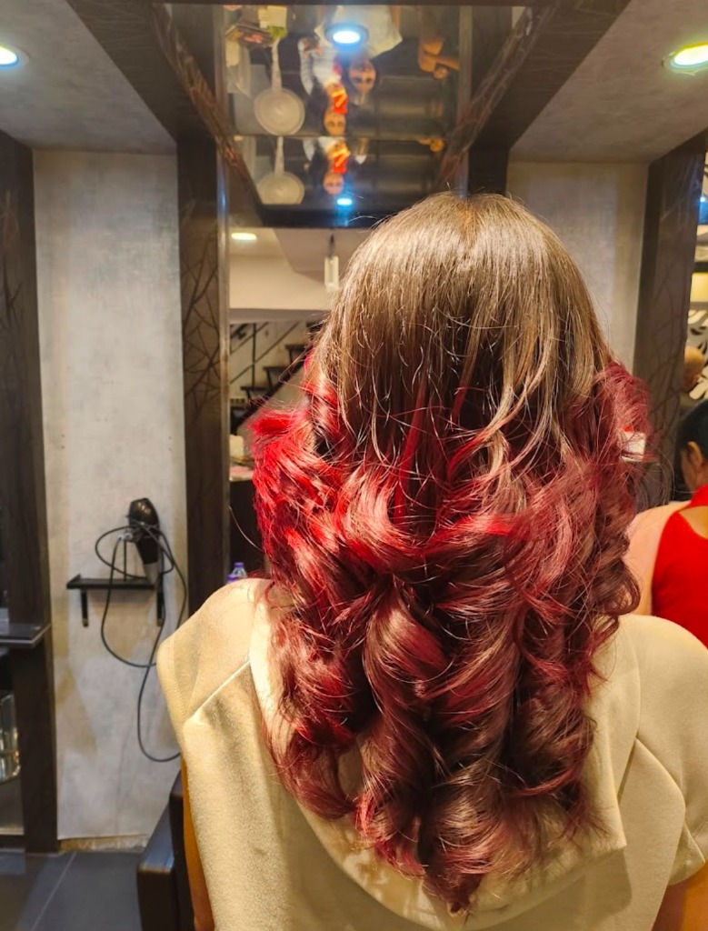 Red Balayage Highlights